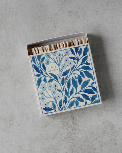 Letterpress Matches Blue Floral