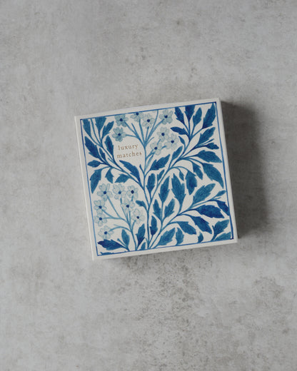 Letterpress Matches Blue Floral