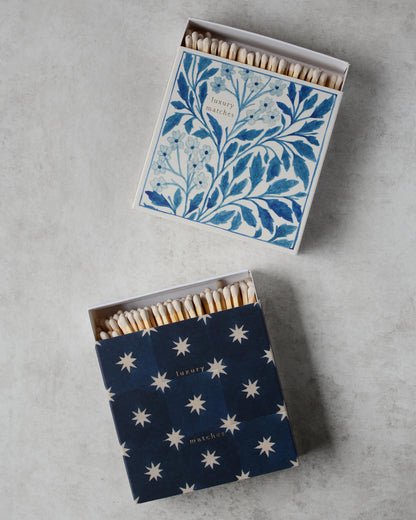 Letterpress Matches Blue Floral