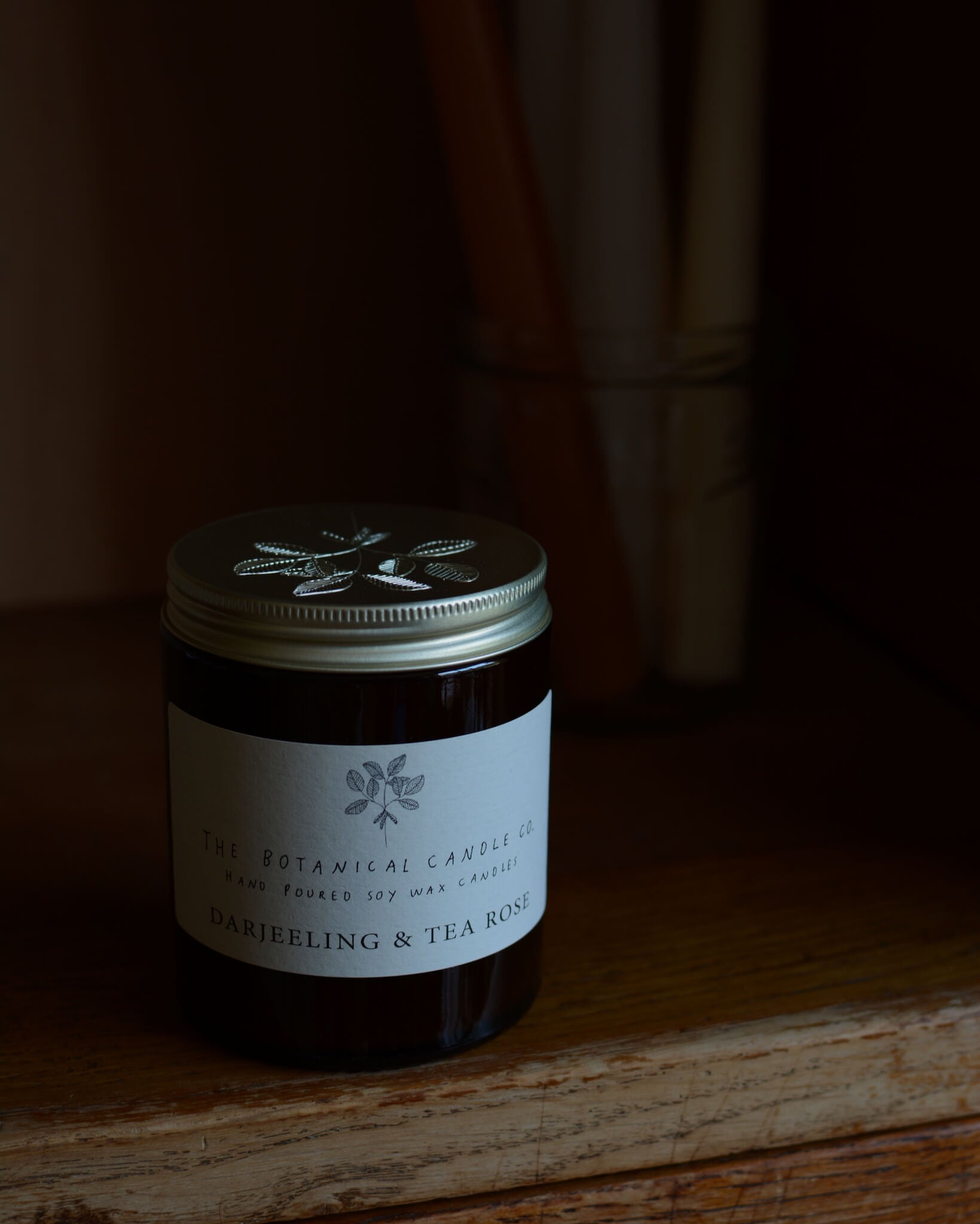 Darjeeling and Tea Rose scented soy candle by The Botanical Candle Co.