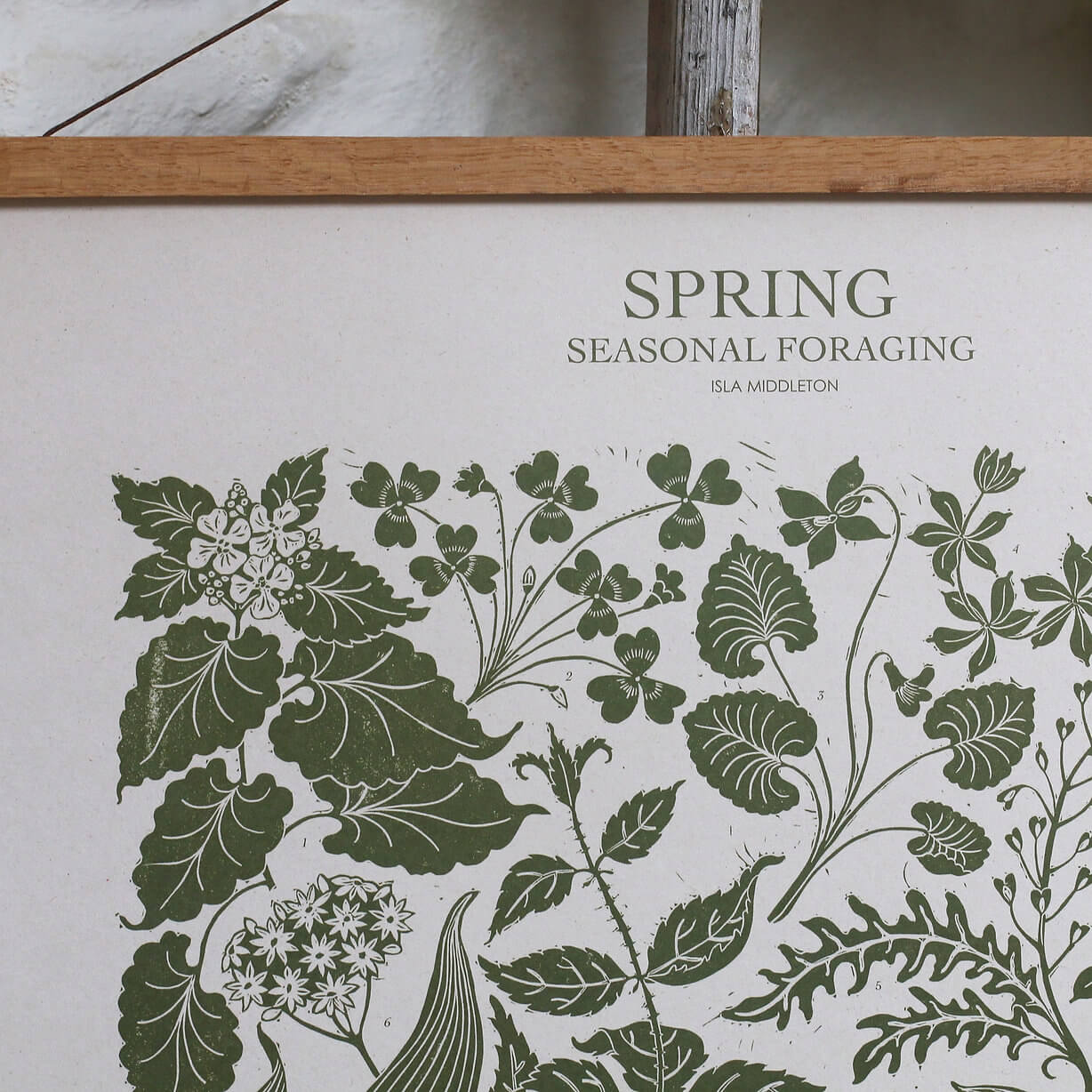 Seasonal Linocut Print - Spring
