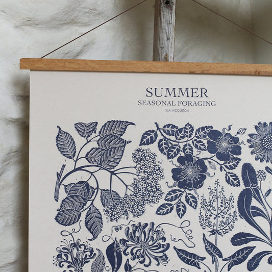 Seasonal Linocut Print - Summer