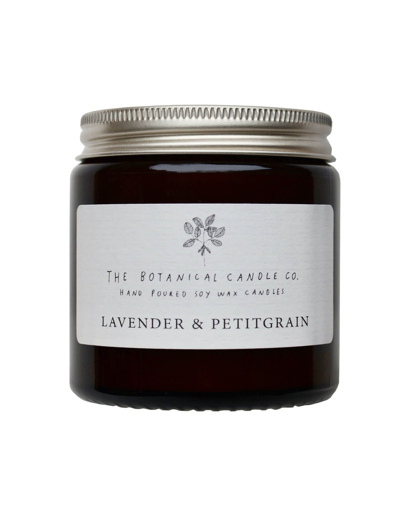 Lavender and Petitgrain scented soy wax candle by The Botanical Candle Co.