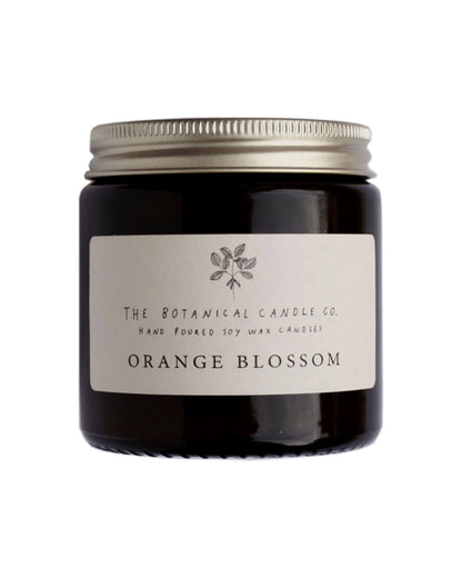 Orange Blossom scented soy wax candle by The Botanical Candle Co.