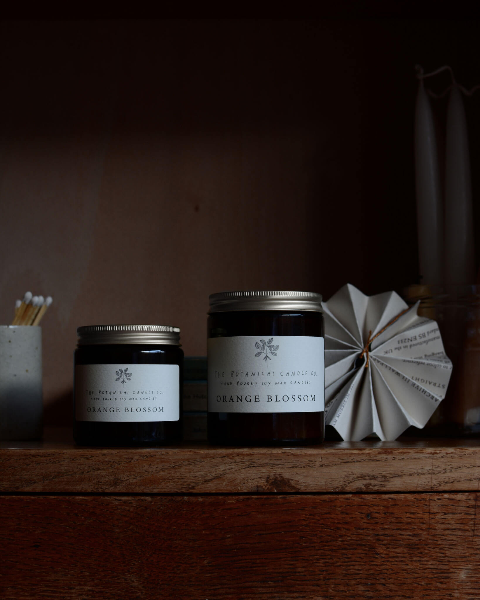 Orange Blossom scented soy wax candle by The Botanical Candle Co.