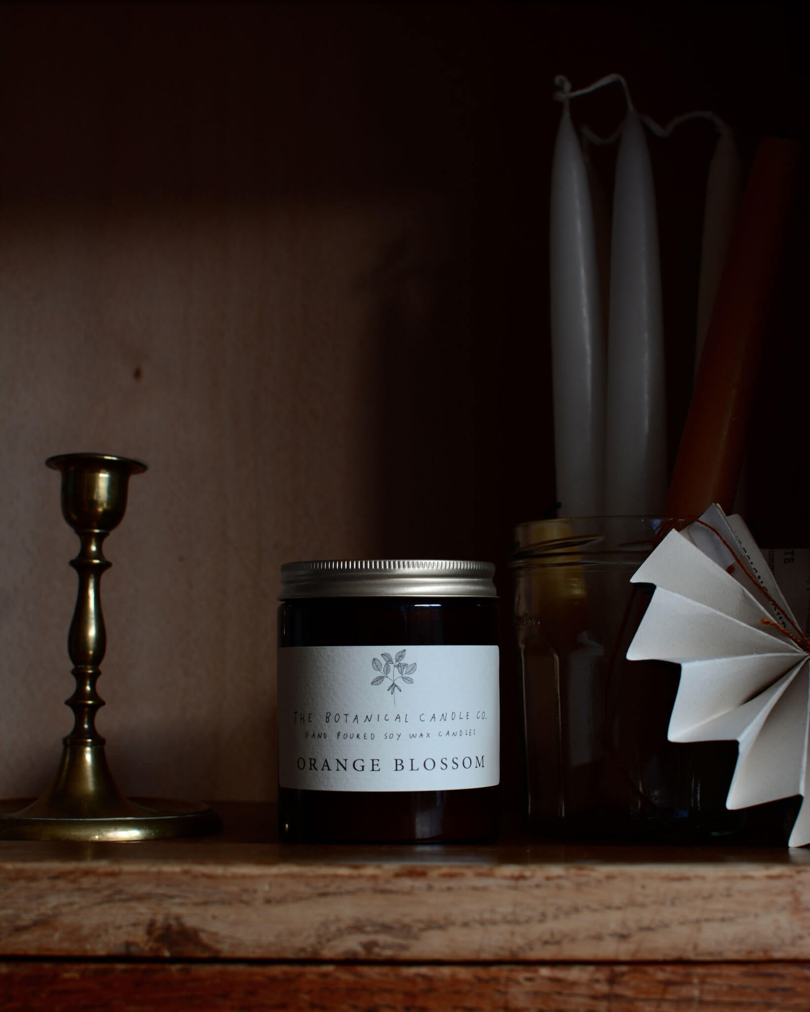 Orange Blossom scented soy wax candle by The Botanical Candle Co.